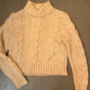 Pink Thick Cable Knit Sweater